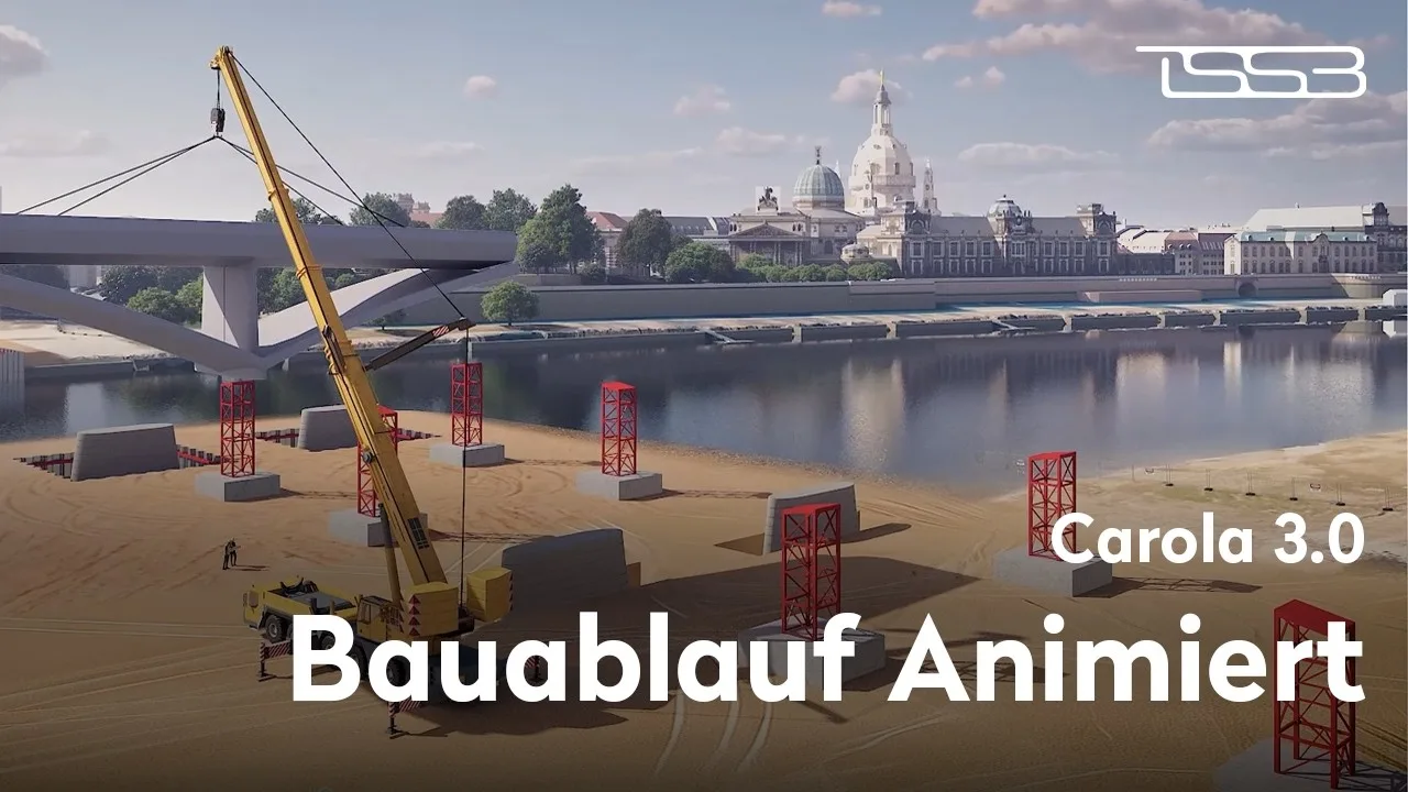 Bauablauf der Carolabrücke im Zeitraffer